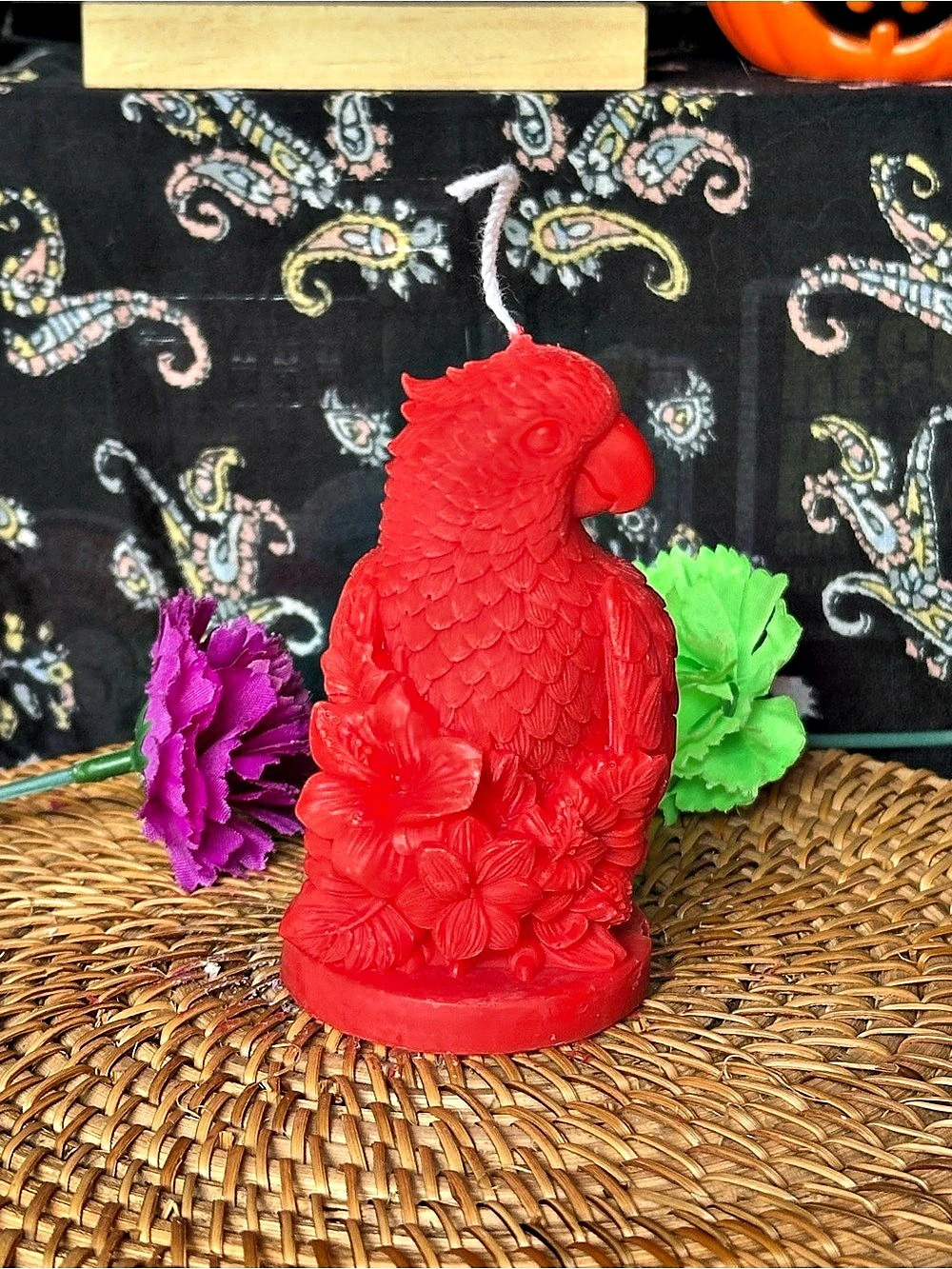 Red Tropical Familiar Parrot Candle